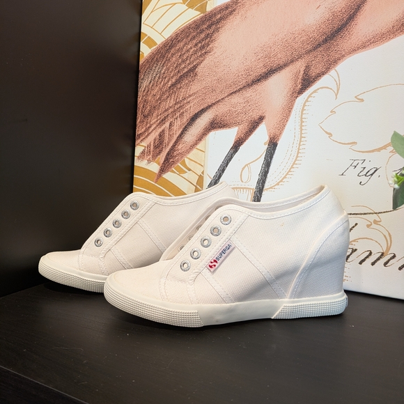 Superga Shoes - Superga 2790 Wedge Sneaker Slip-On Canvas Platform White Size 6 / EU 36 – NWOT